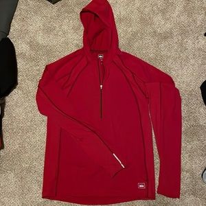 Red REI quarter-zip athletic jacket